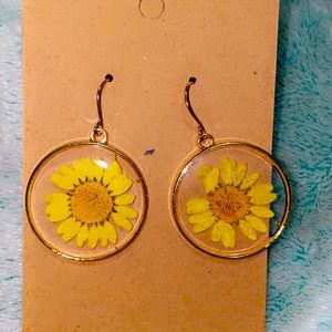 Clear sunflower earrings